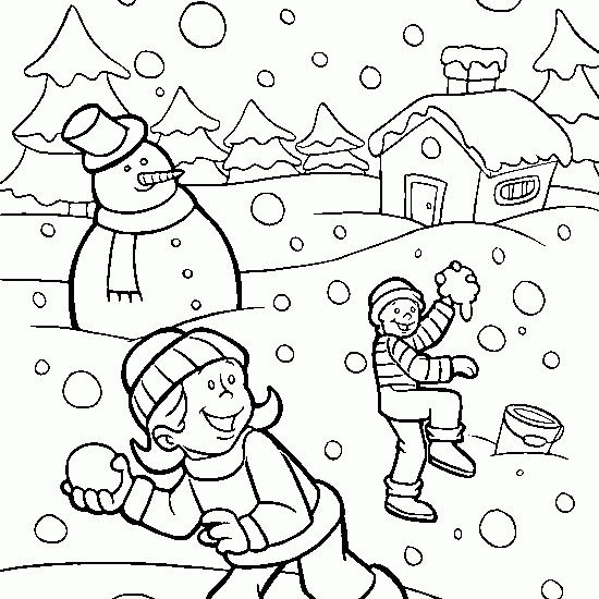 Dibujos de Invierno con nieve para colorear ~ Dibujos para ... Dibujos de Invierno con nieve para colorear ~ Dibujos para ...