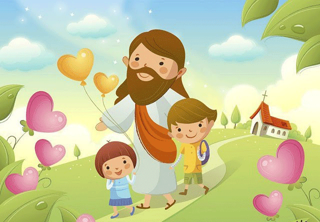 Jesus y los niños para colorear - Imagui