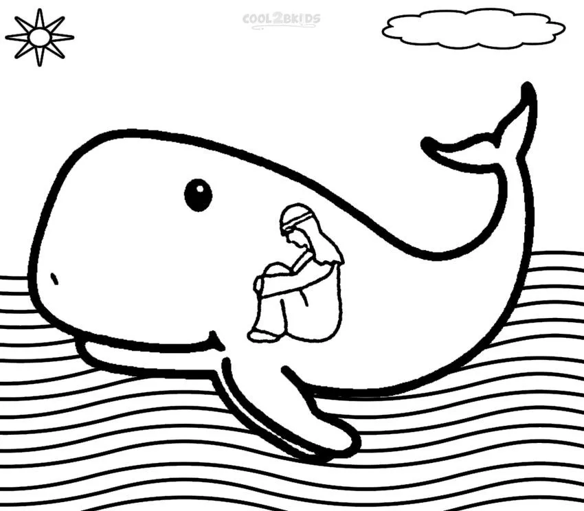 Dibujos de Jonás y la Ballena para colorear - Páginas para imprimir gratis Dibujos de Jonás y la Ballena para colorear - Páginas para imprimir gratis