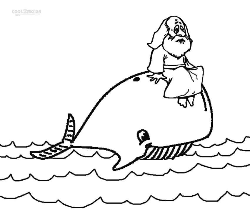 Dibujos de Jonás y la Ballena para colorear - Páginas para imprimir gratis Dibujos de Jonás y la Ballena para colorear - Páginas para imprimir gratis