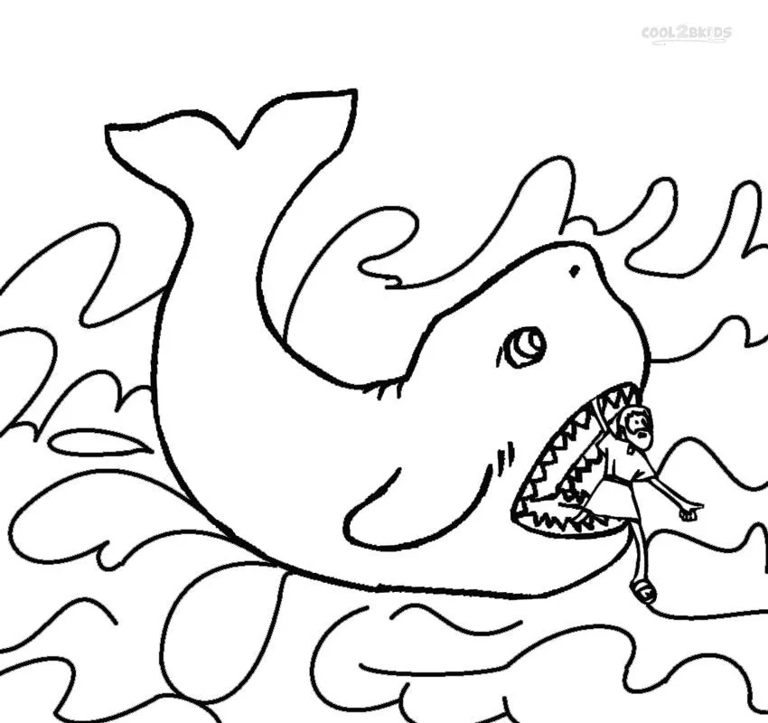 Dibujos de Jonás y la Ballena para colorear - Páginas para imprimir gratis Dibujos de Jonás y la Ballena para colorear - Páginas para imprimir gratis