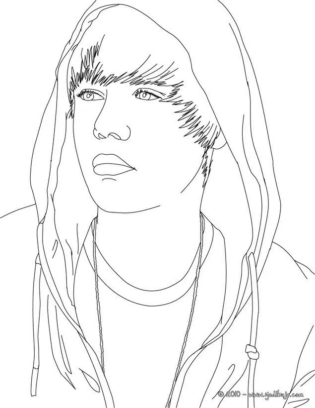 Dibujos de JUSTIN BIEBER para colorear - Retrato de Justin Bieber Dibujos de JUSTIN BIEBER para colorear - Retrato de Justin Bieber