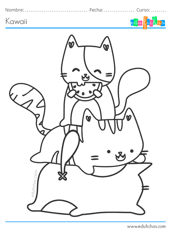 Dibujos Kawaii para Colorear. Descarga dibujos coloreables KAWAII Dibujos Kawaii para Colorear. Descarga dibujos coloreables KAWAII