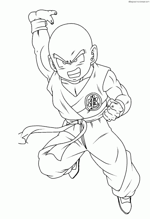 Dibujos de Krilin (Dragonball) para Colorear ¡Krilin lanzando un ...