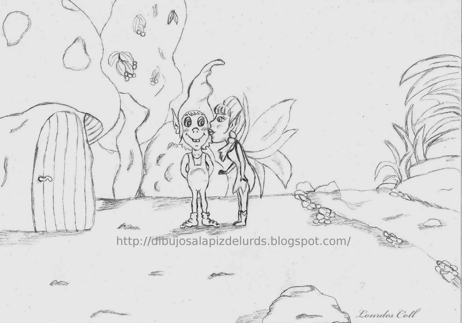 Mis dibujos a lápiz: Duendes y hadas