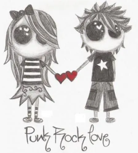 Dibujos de parejas emos a lapiz - Imagui