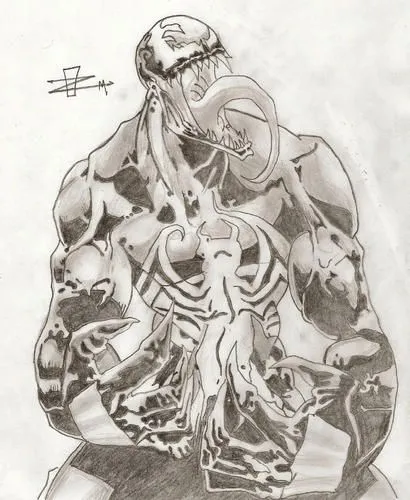 Dibujos a lápiz de Venom - Dibujos a lapiz