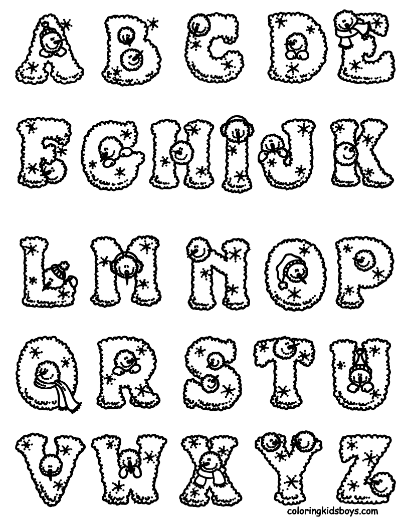 Dibujos de Letras del abecedario para colorear e imprimir gratis