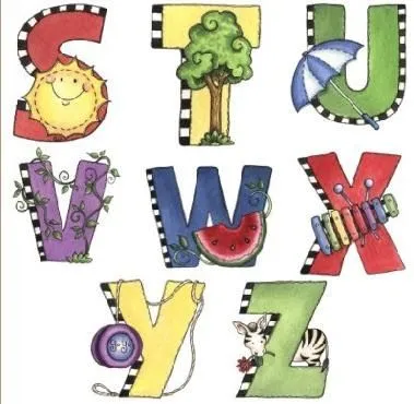 Letras decoradas para bebés - Imagui