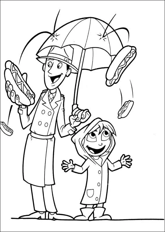 Dibujos Para Colorear: Dibujos de La lluvia de hamburguesas Para ...