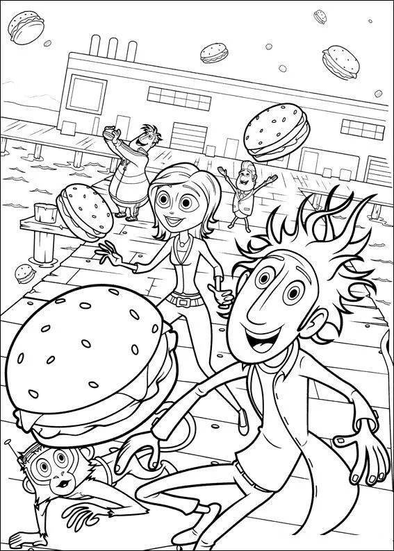 Dibujos de La lluvia de hamburguesas Para Colorear | Dibujos y ... Dibujos de La lluvia de hamburguesas Para Colorear | Dibujos y ...