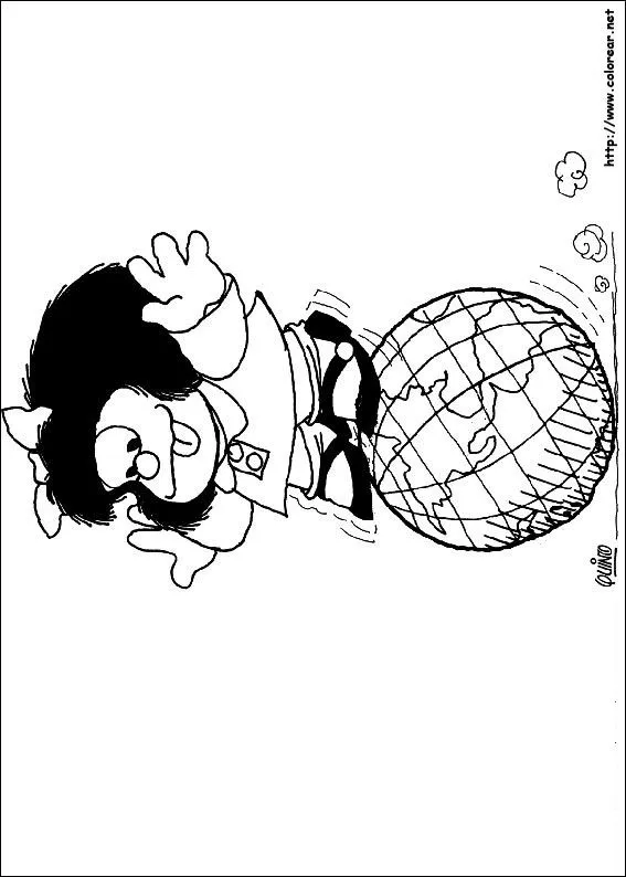 Dibujos de Mafalda para colorear en Colorear. Dibujos de Mafalda para colorear en Colorear.