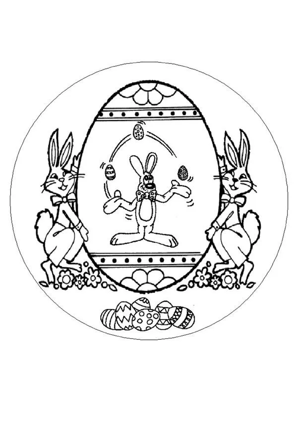 Dibujos de MANDALA para colorear PASCUA - Mandala Conejitos Dibujos de MANDALA para colorear PASCUA - Mandala Conejitos