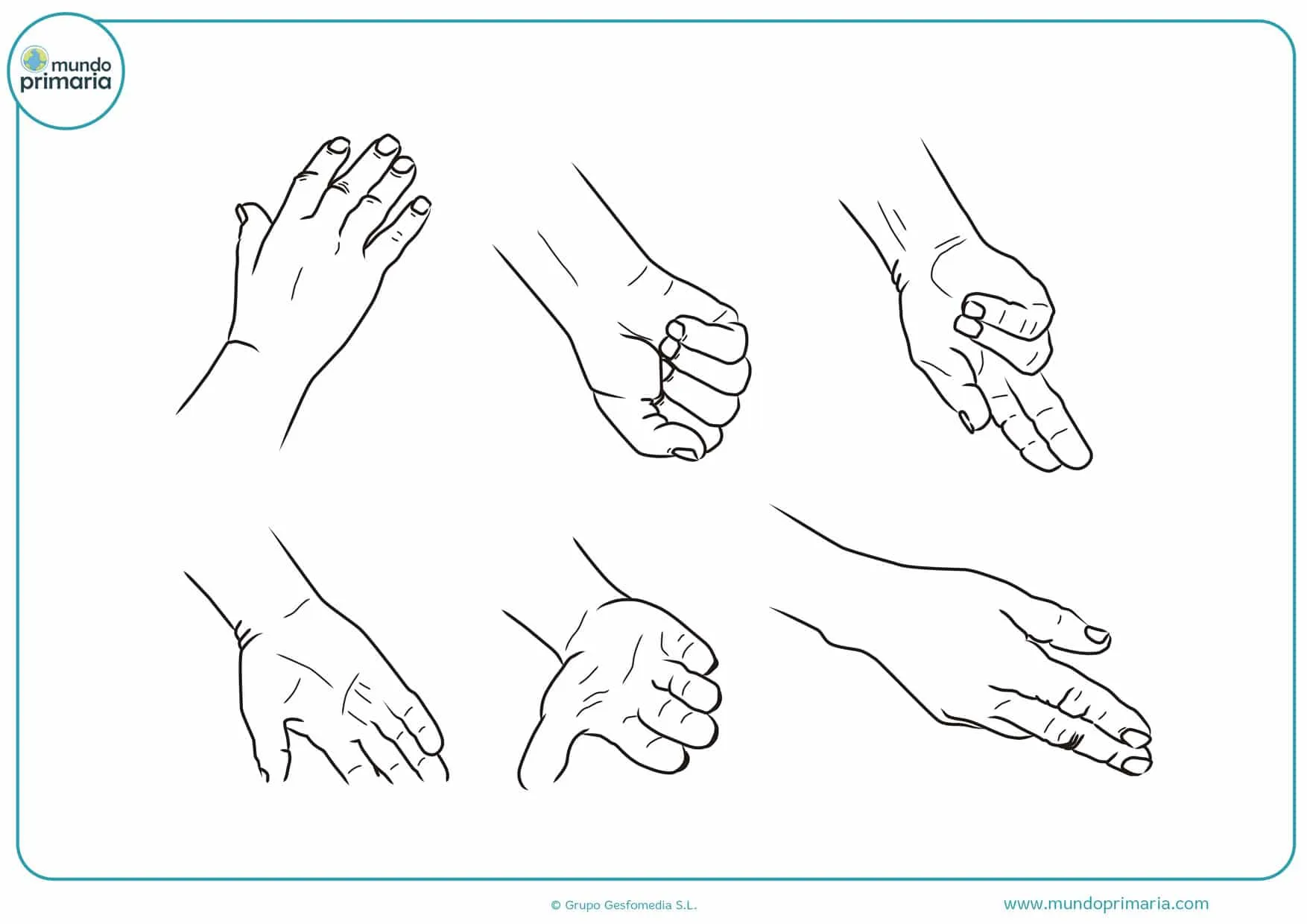 Dibujos de manos para Colorear - Mundo Primaria Dibujos de manos para Colorear - Mundo Primaria