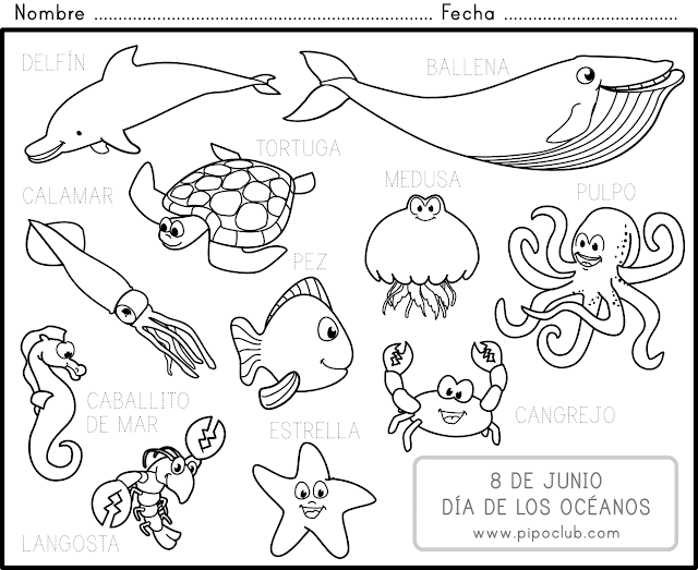 Dibujos del oceano para colorear - Imagui