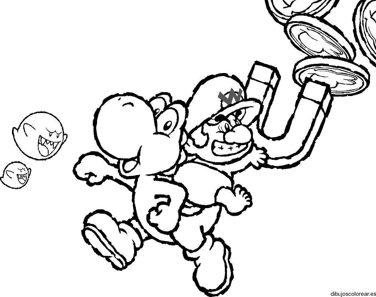 Dibujo de Mario Bros con un imán | Dibujos para Colorear Dibujo de Mario Bros con un imán | Dibujos para Colorear