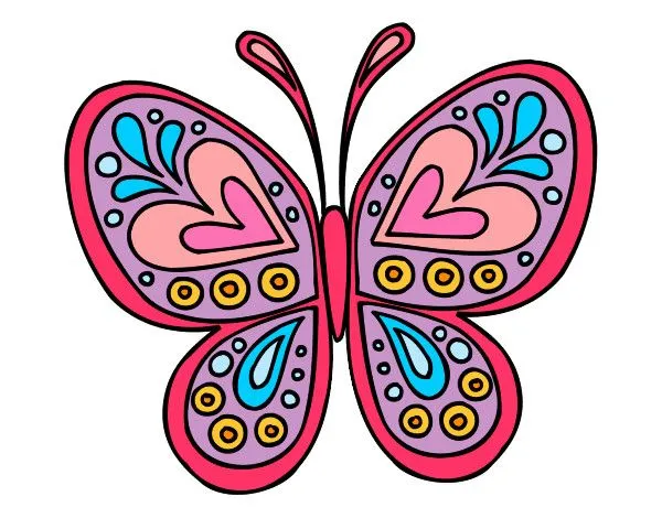 Dibujo de Mariposa De Colores pintado por Annsita en Dibujos.net ...