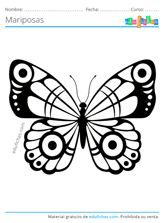 Dibujos de Mariposas para Colorear. Descargar Gratis PDF para Imprimir Dibujos de Mariposas para Colorear. Descargar Gratis PDF para Imprimir
