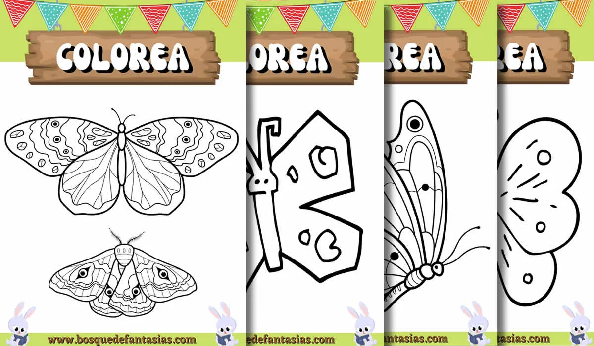 Dibujos de mariposas para colorear e imprimir: Fáciles para niños Dibujos de mariposas para colorear e imprimir: Fáciles para niños