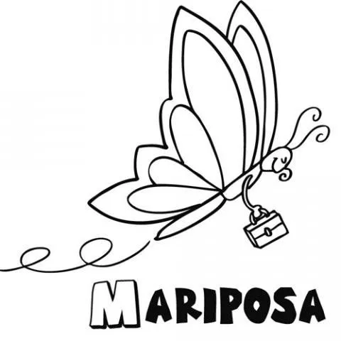 Imprimir: Mariposa volando: Dibujos para colorear