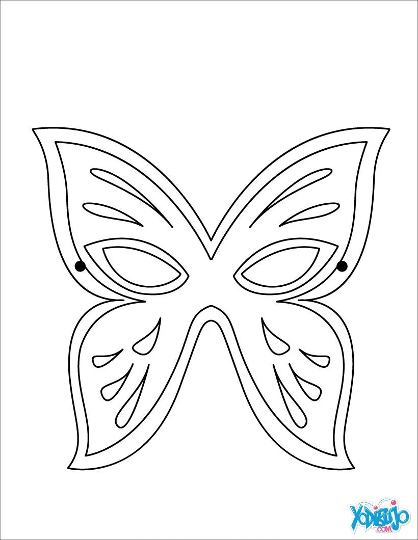 Dibujos de MASCARAS para colorear - Antifaz Mariposa Dibujos de MASCARAS para colorear - Antifaz Mariposa