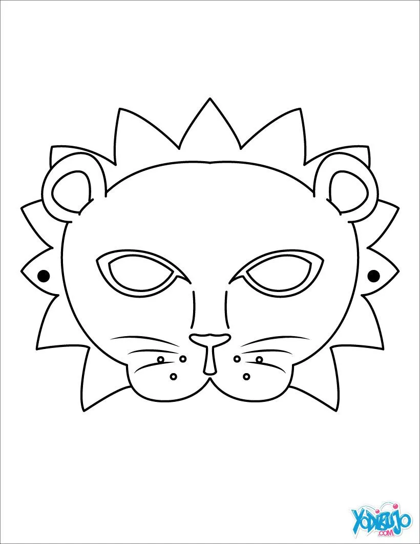 Dibujos de MASCARAS para colorear - Máscara León Dibujos de MASCARAS para colorear - Máscara León