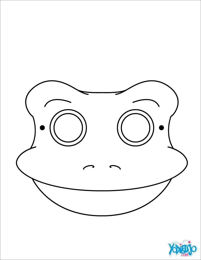 Dibujos de MASCARAS para colorear - Máscara Rana Dibujos de MASCARAS para colorear - Máscara Rana