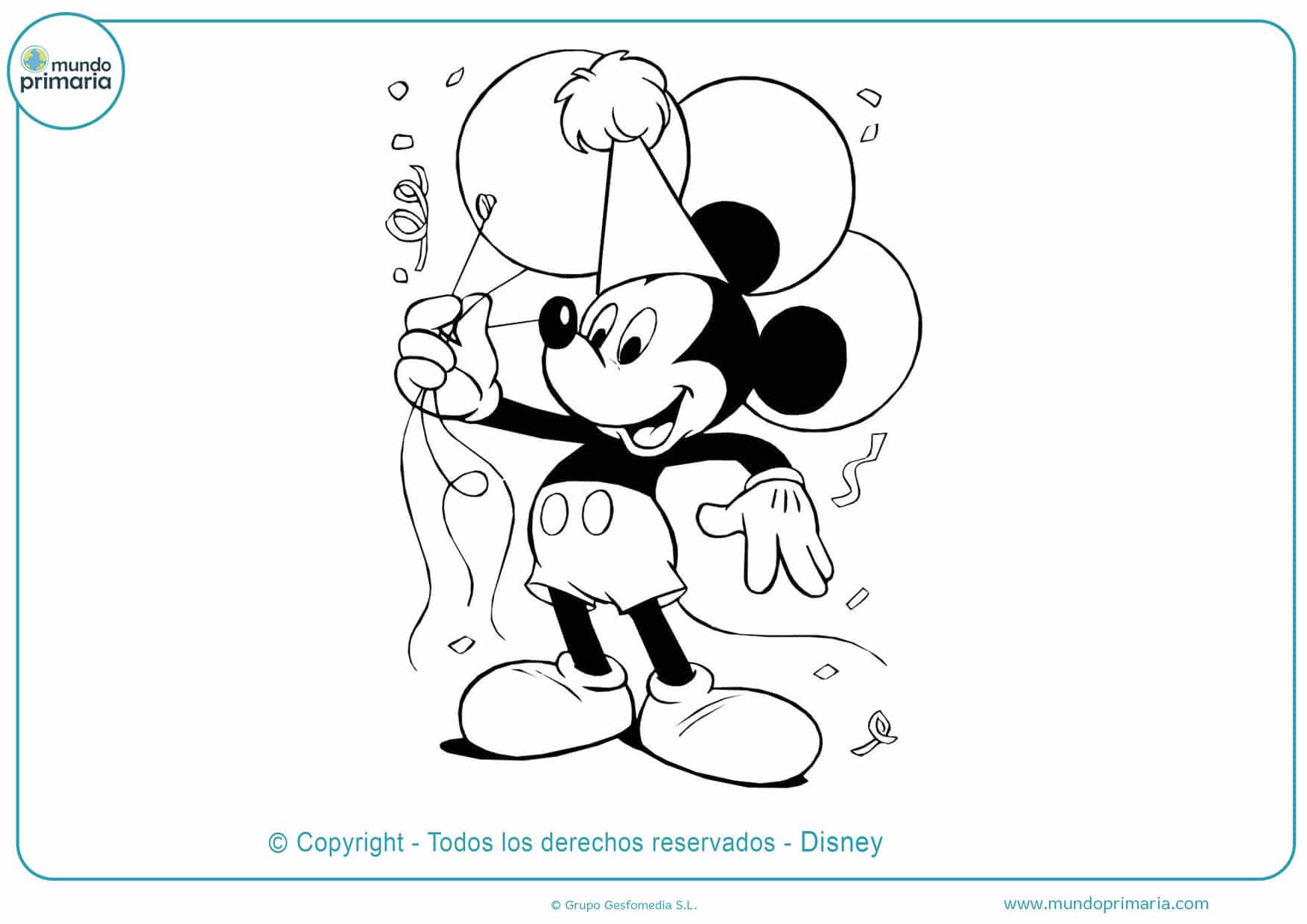 ❋ Dibujos de Mickey Mouse para Colorear ➔ Imprimir ❋ Dibujos de Mickey Mouse para Colorear ➔ Imprimir