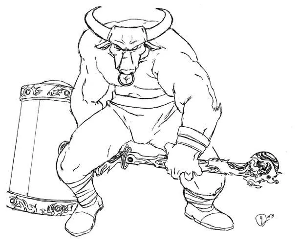 Minotauro para dibujar - Imagui