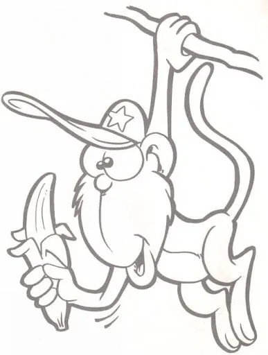 DIBUJOS DE MONOS PARA COLOREAR