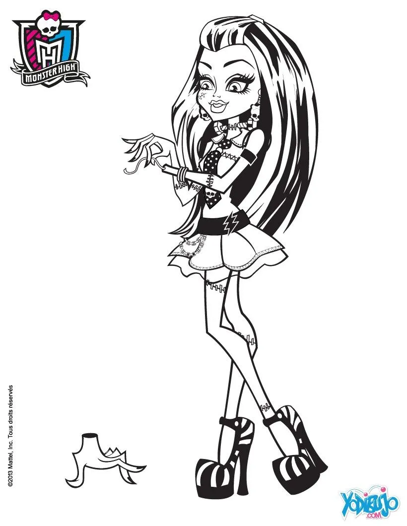 Dibujos MONSTER HIGH para colorear - Mano perdida de Frankie Stein