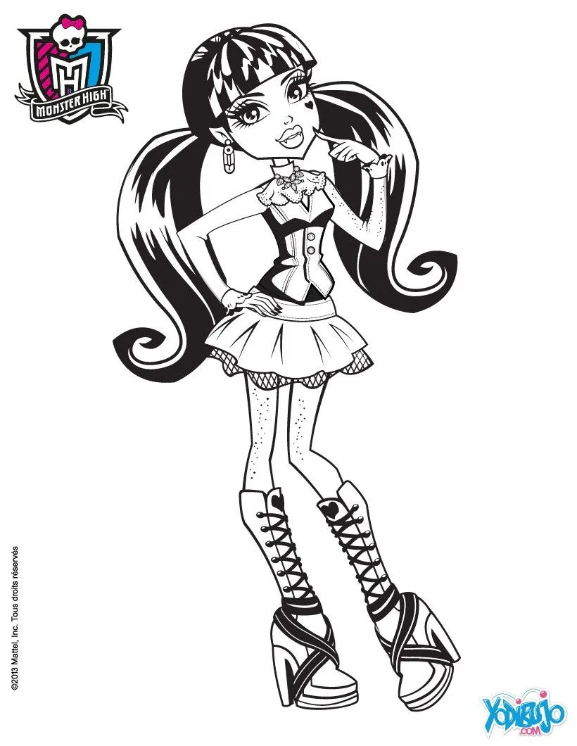Dibujos MONSTER HIGH para colorear - Muñeca Draculaura Dibujos MONSTER HIGH para colorear - Muñeca Draculaura