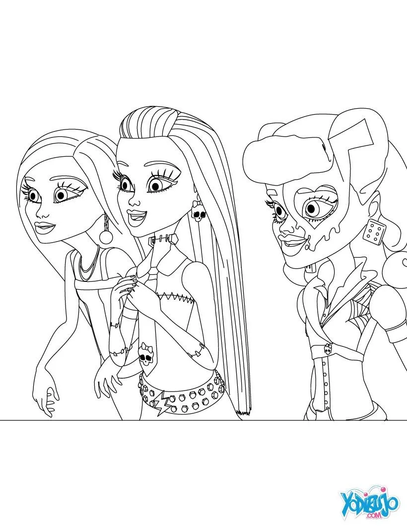 Dibujos MONSTER HIGH para colorear - Operetta y sus amigas Dibujos MONSTER HIGH para colorear - Operetta y sus amigas