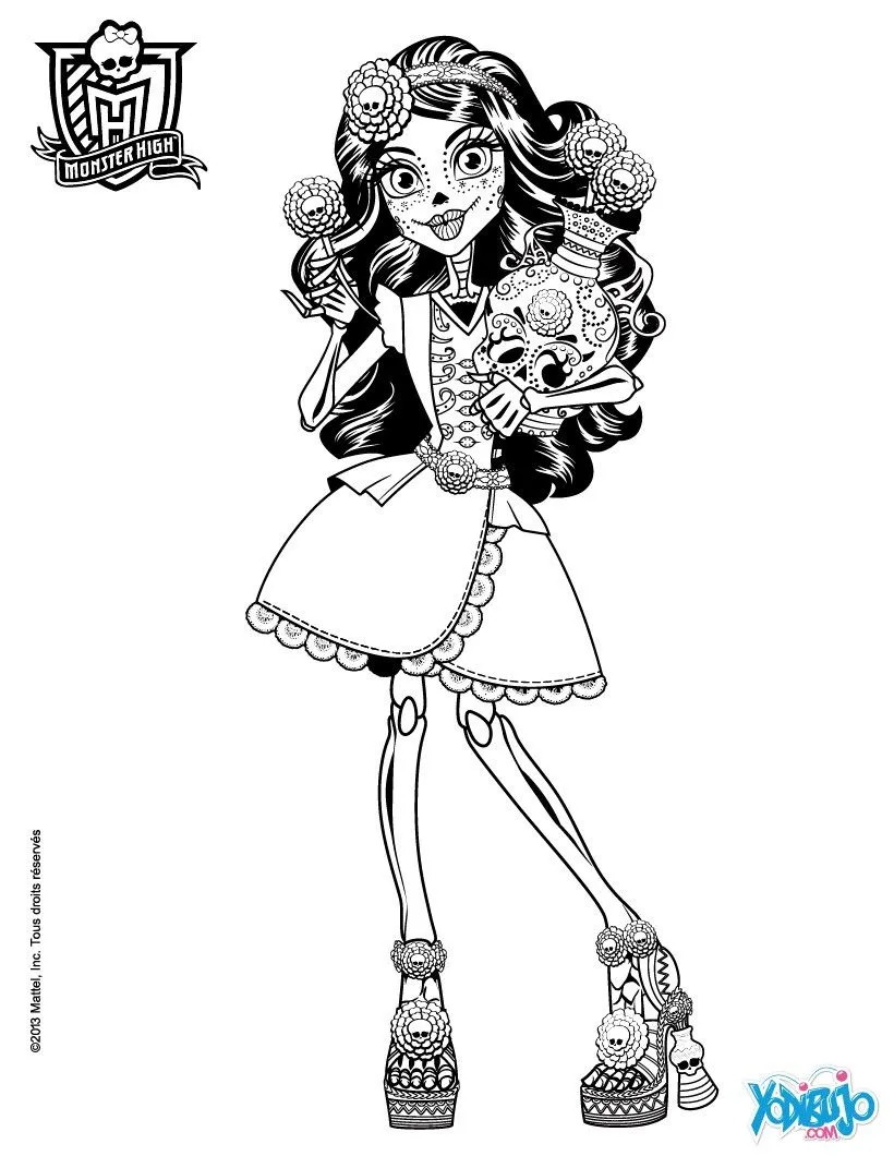 Dibujos MONSTER HIGH para colorear - Skelita Calaveras Dibujos MONSTER HIGH para colorear - Skelita Calaveras