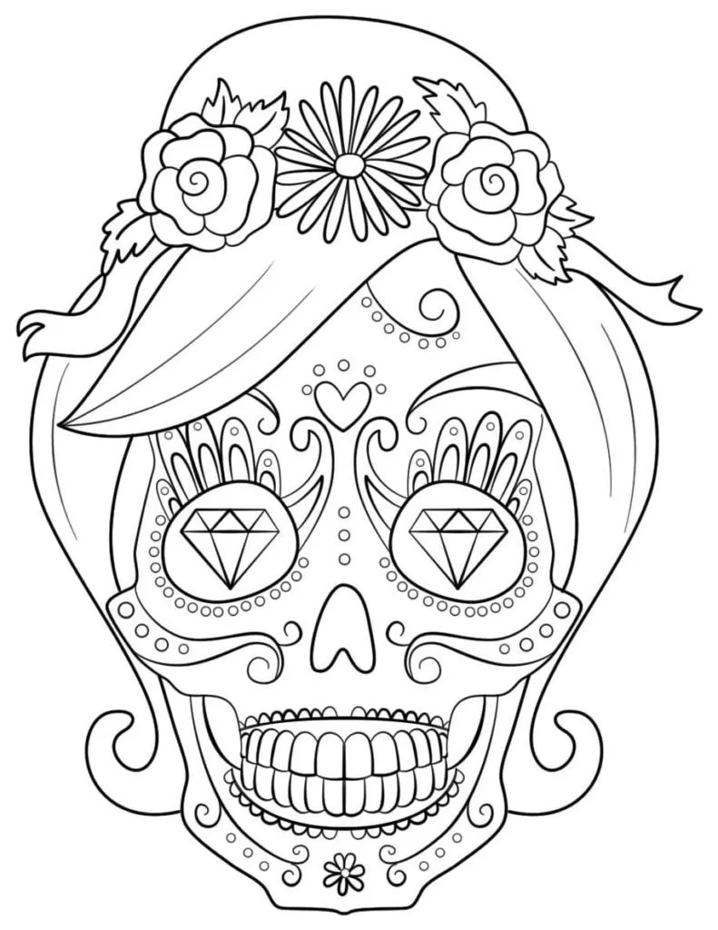 Dibujos de El Día de Muertos para Colorear. Gran colección 2020 Dibujos de El Día de Muertos para Colorear. Gran colección 2020