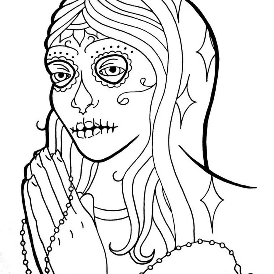 Dibujos de El Día de Muertos para Colorear. Gran colección 2020 Dibujos de El Día de Muertos para Colorear. Gran colección 2020