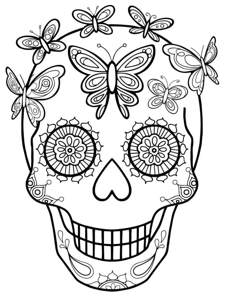 Dibujos de El Día de Muertos para Colorear. Gran colección 2020