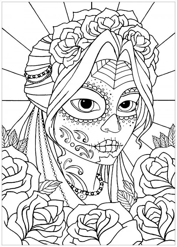 Dibujos del día de muertos para colorear, descargar e imprimir | Colorear  imágenes