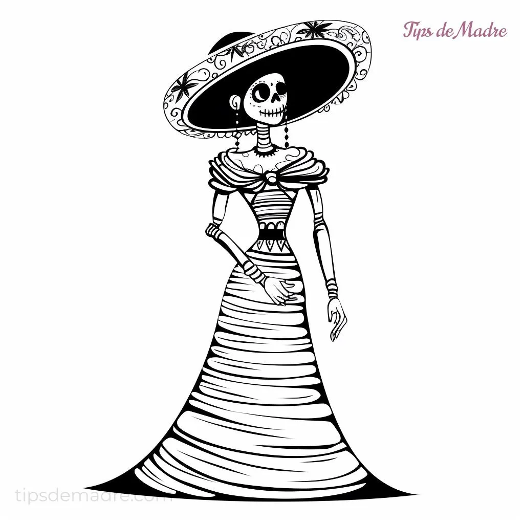 Dibujos de día de muertos para colorear e imprimir para niños - Tips de  Madre