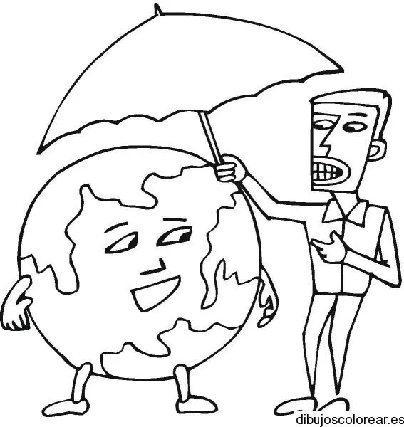 Dibujo de un hombre y el mundo | Dibujos para Colorear Dibujo de un hombre y el mundo | Dibujos para Colorear