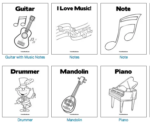 Dibujos Musicales para imprimir y colorear | Recursos Musicales Dibujos Musicales para imprimir y colorear | Recursos Musicales