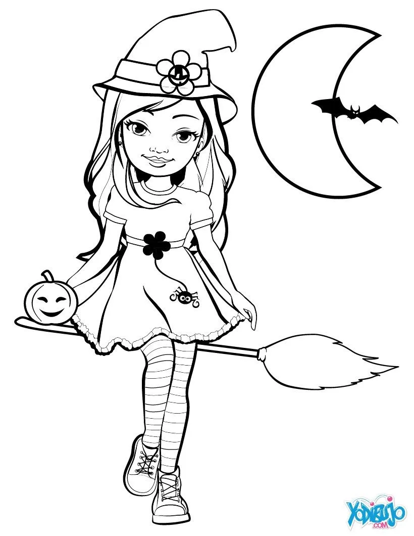 Bruja : Dibujos para colorear y pintar, Aprender a dibujar ... Bruja : Dibujos para colorear y pintar, Aprender a dibujar ...