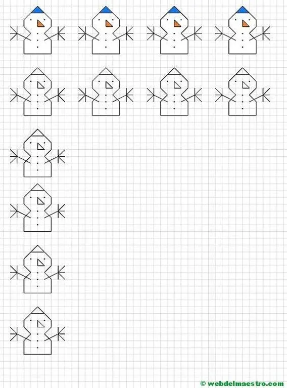 Dibujos de Navidad en cuadrícula - Web del maestro Dibujos de Navidad en cuadrícula - Web del maestro