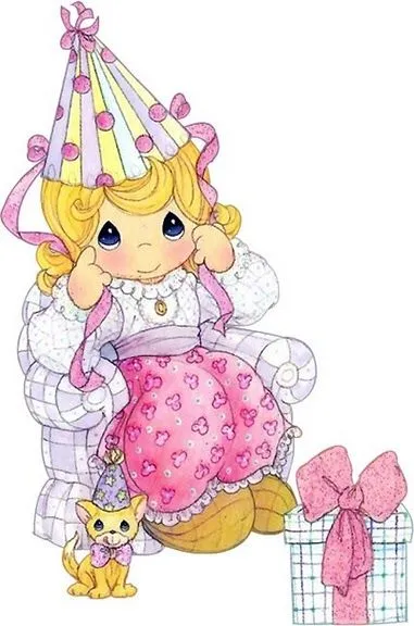 nina con regalos de cumpleanos para imprimir dibujos de ninas