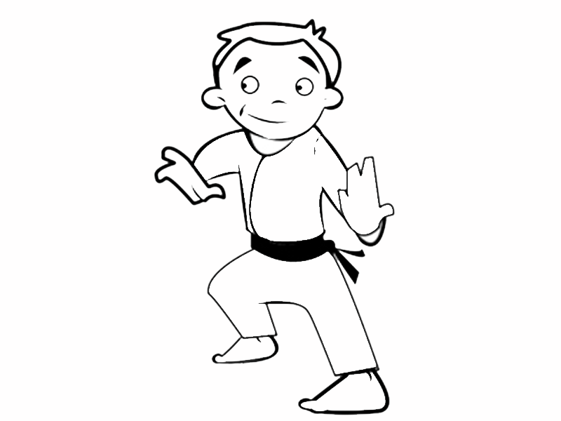 Dibujos de Niño haciendo Karate para colorear Dibujos de Niño haciendo Karate para colorear