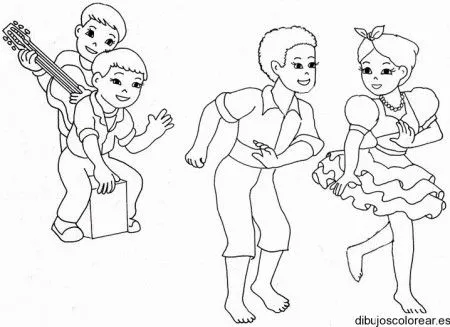 Niñas bailando dibujo - Imagui