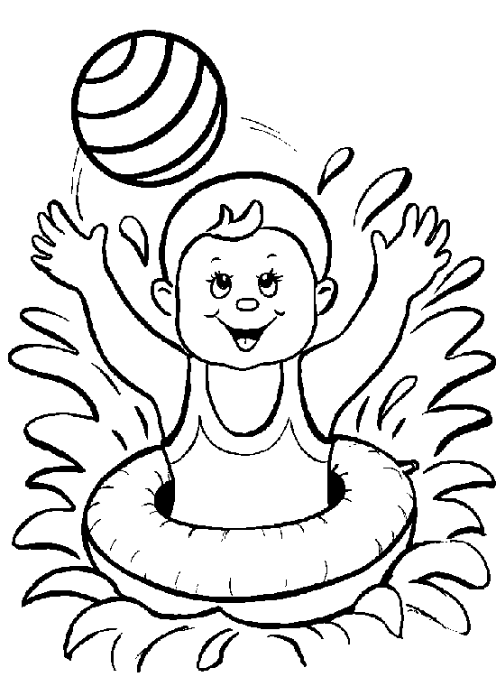 Dibujos niños bañandose para colorear en verano - Imagui