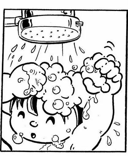 Dibujo niño bañandose en una ducha - Imagui