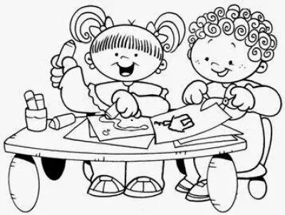Dibujos de Niños estudiando para colorear | Material para maestros ... Dibujos de Niños estudiando para colorear | Material para maestros ...