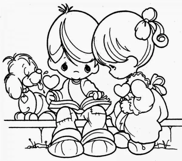 Dibujos de Niños estudiando para colorear - Para niños Dibujos de Niños estudiando para colorear - Para niños